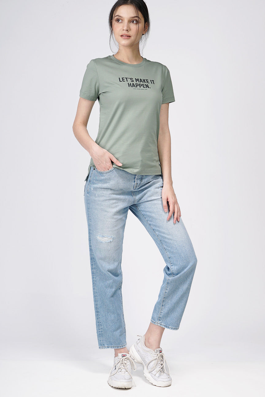 T-Shirt Lengan Pendek Davira Dusty Green