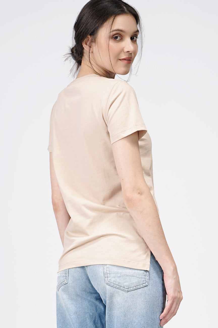 T-Shirt Lengan Pendek Miko Cream