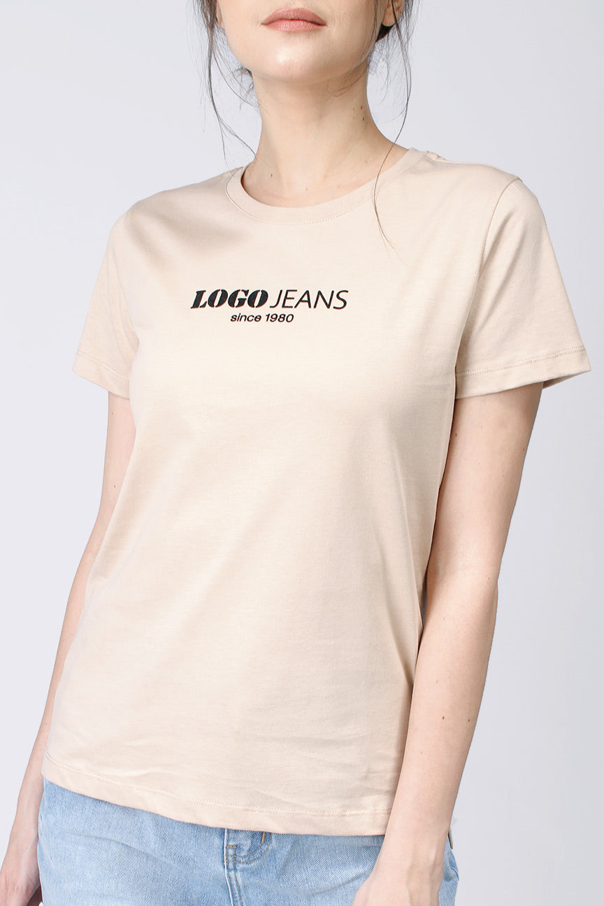 T-Shirt Lengan Pendek Miko Cream