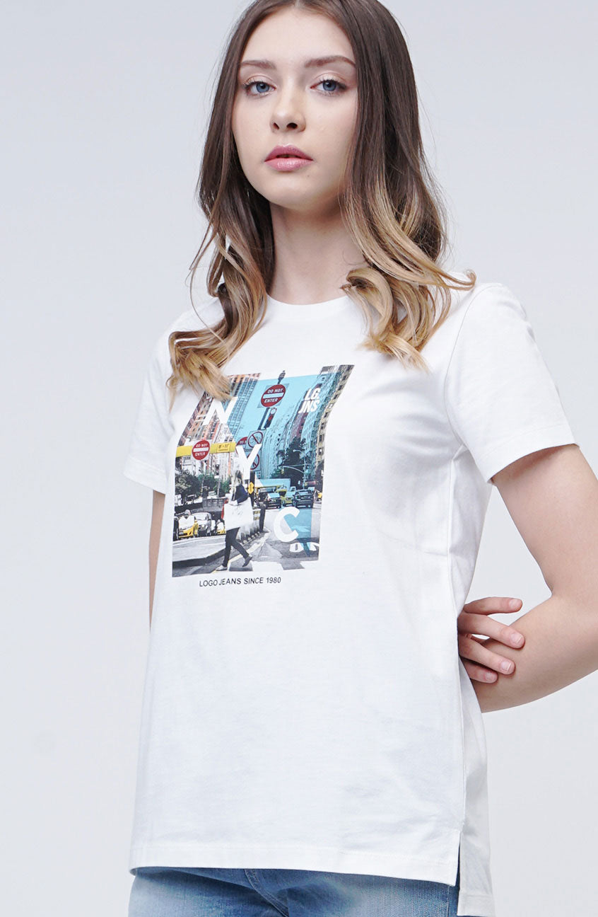 T-Shirt Lengan Pendek Fienna Offwhite