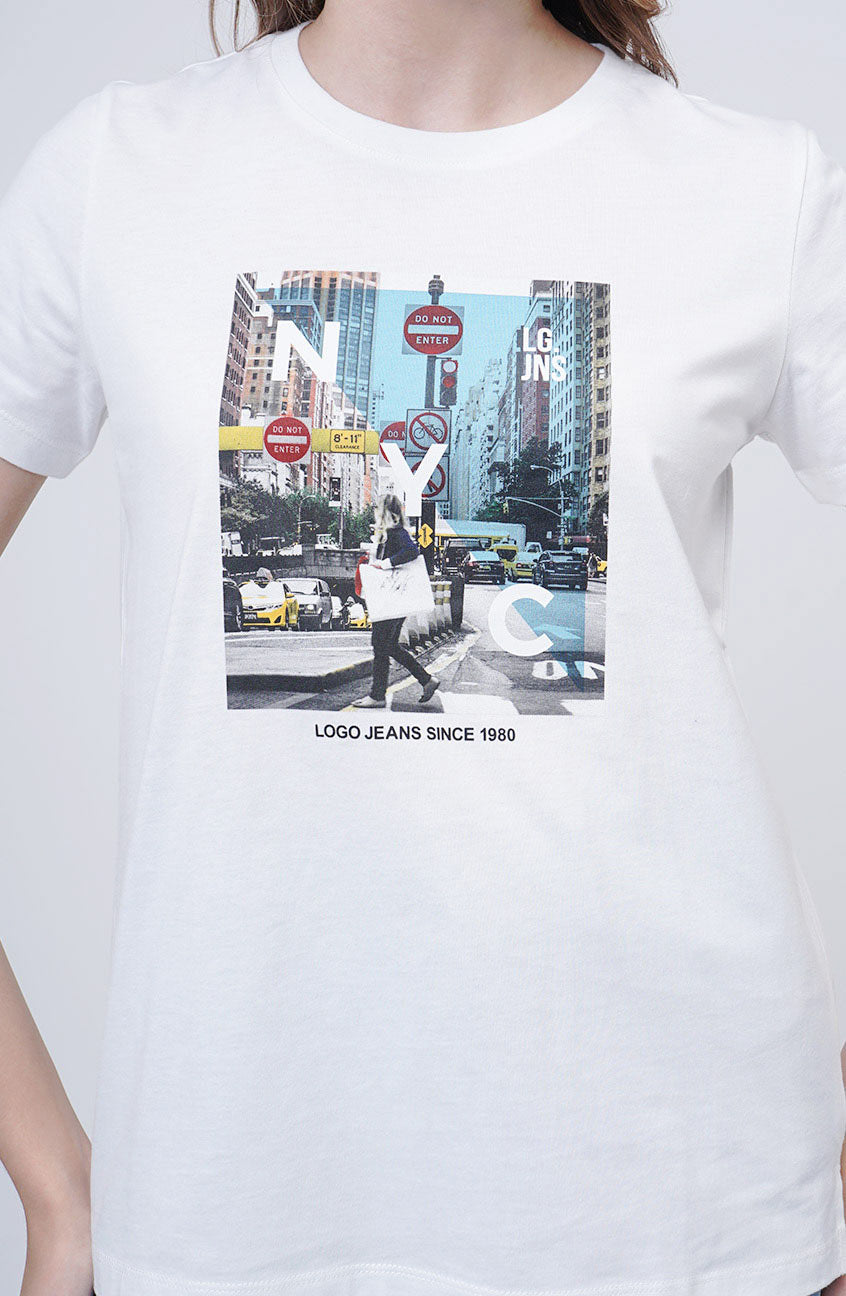 T-Shirt Lengan Pendek Fienna Offwhite