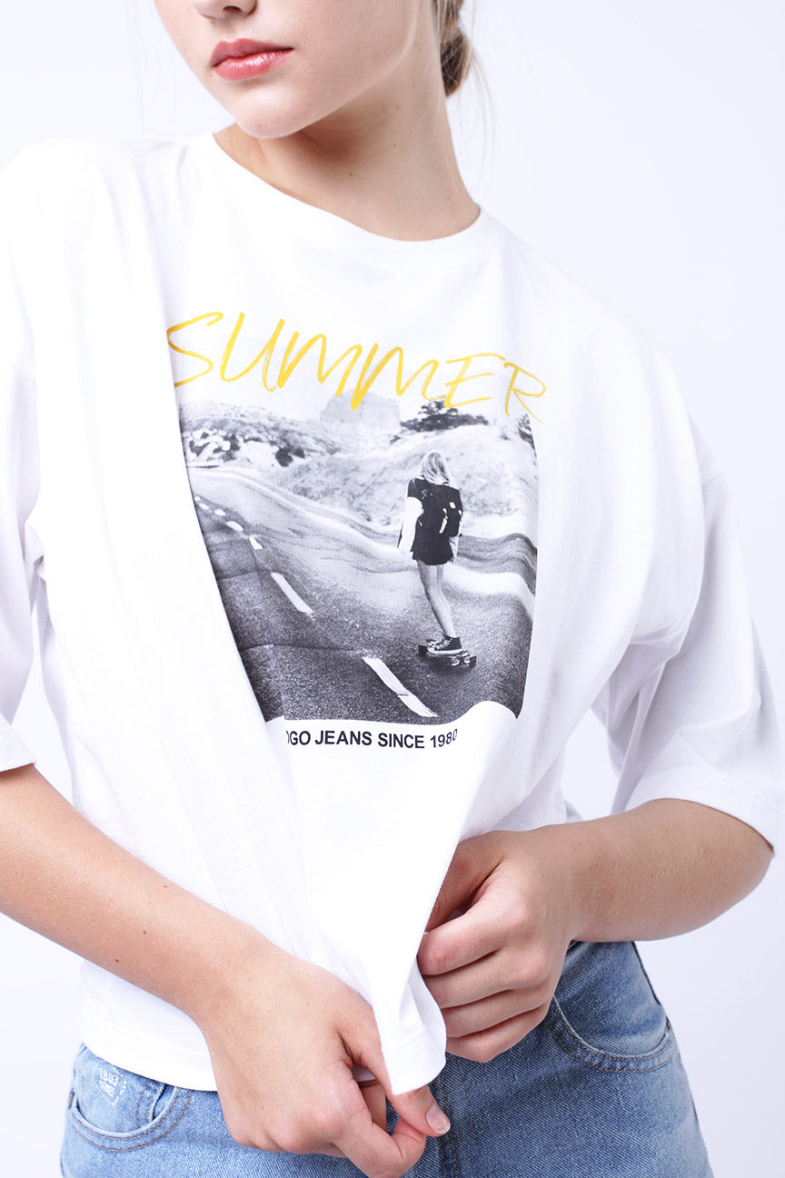T-Shirt Lengan Pendek Alin Offwhite