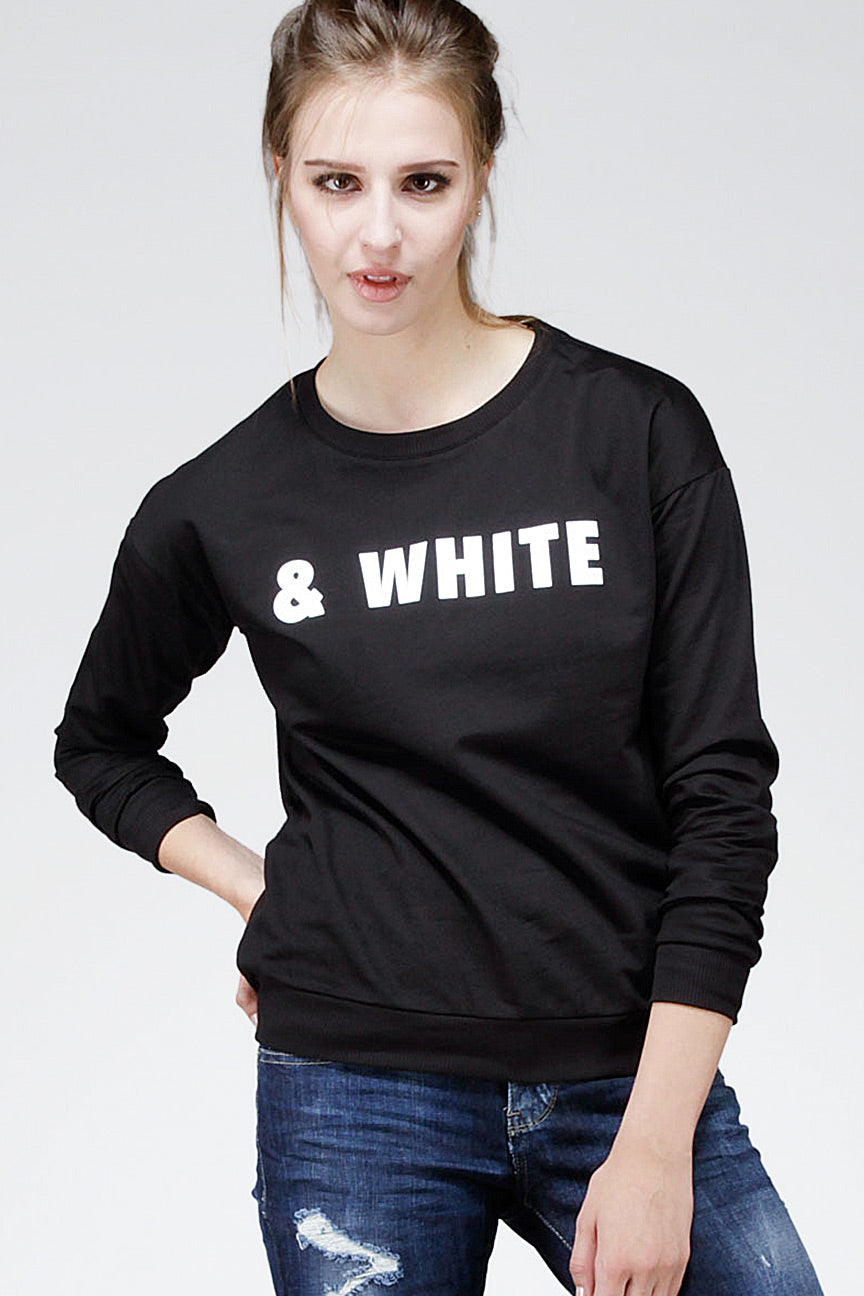 Sweater Black & White Black