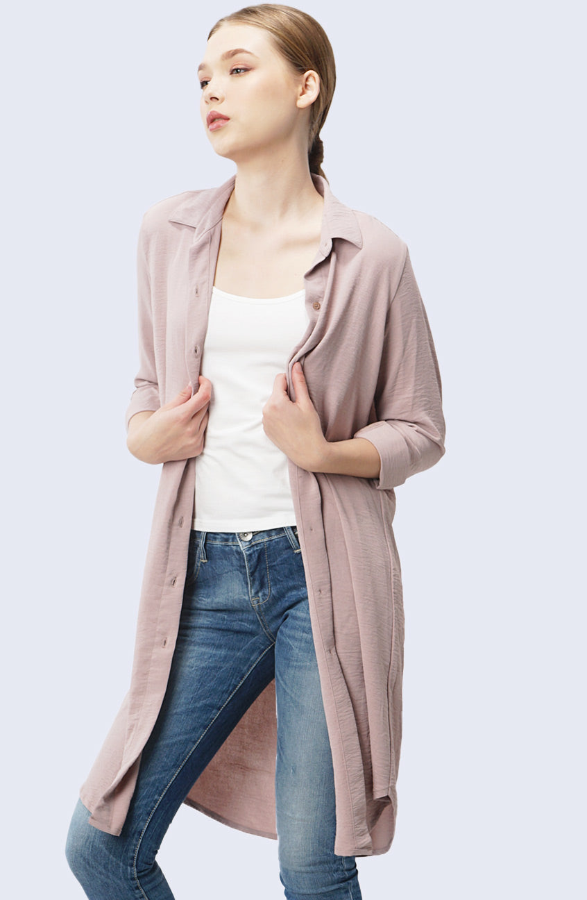 Dress Lengan Panjang Aisya Beige Cream