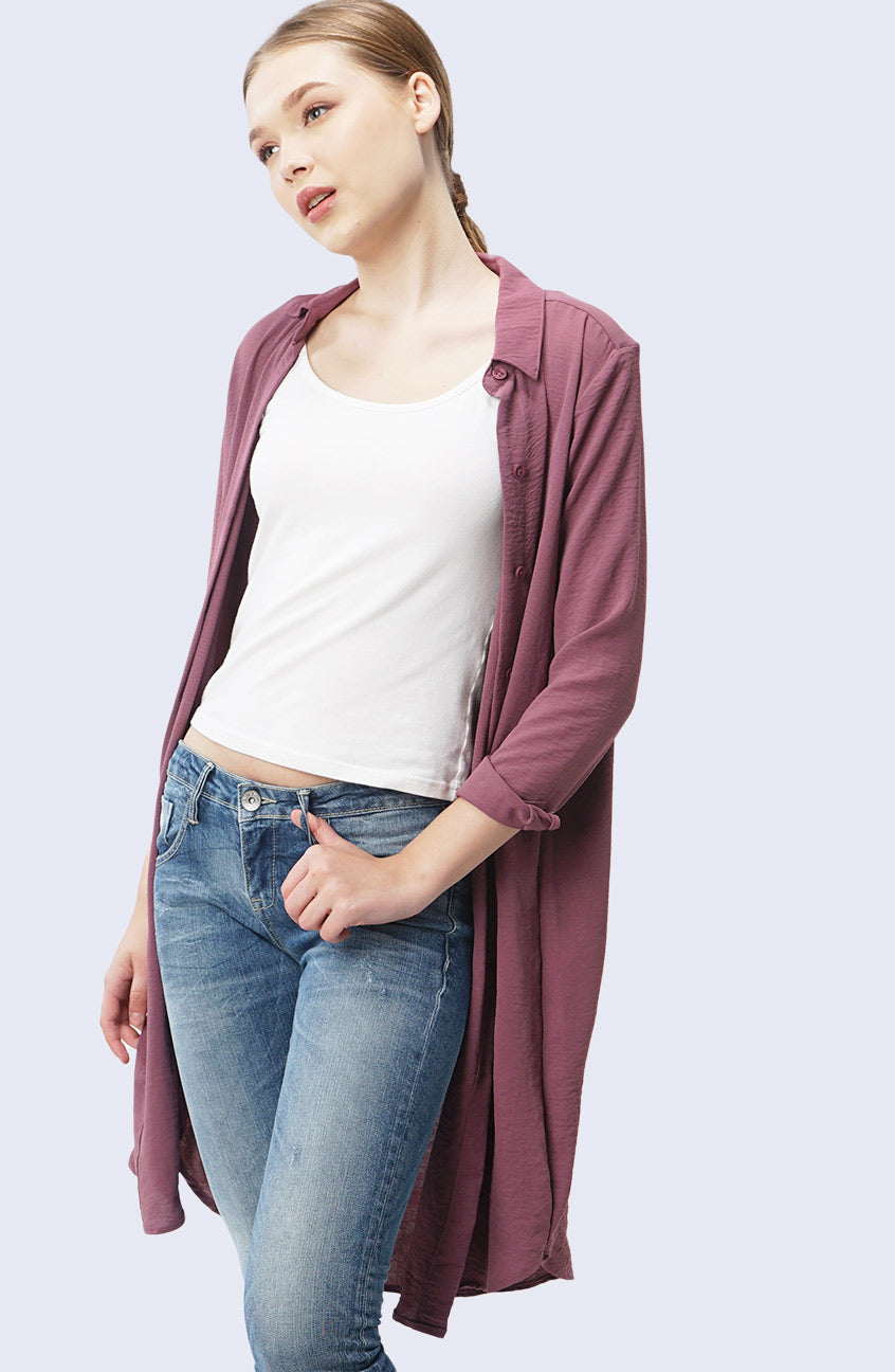 Dress Lengan Panjang Aisya Purple