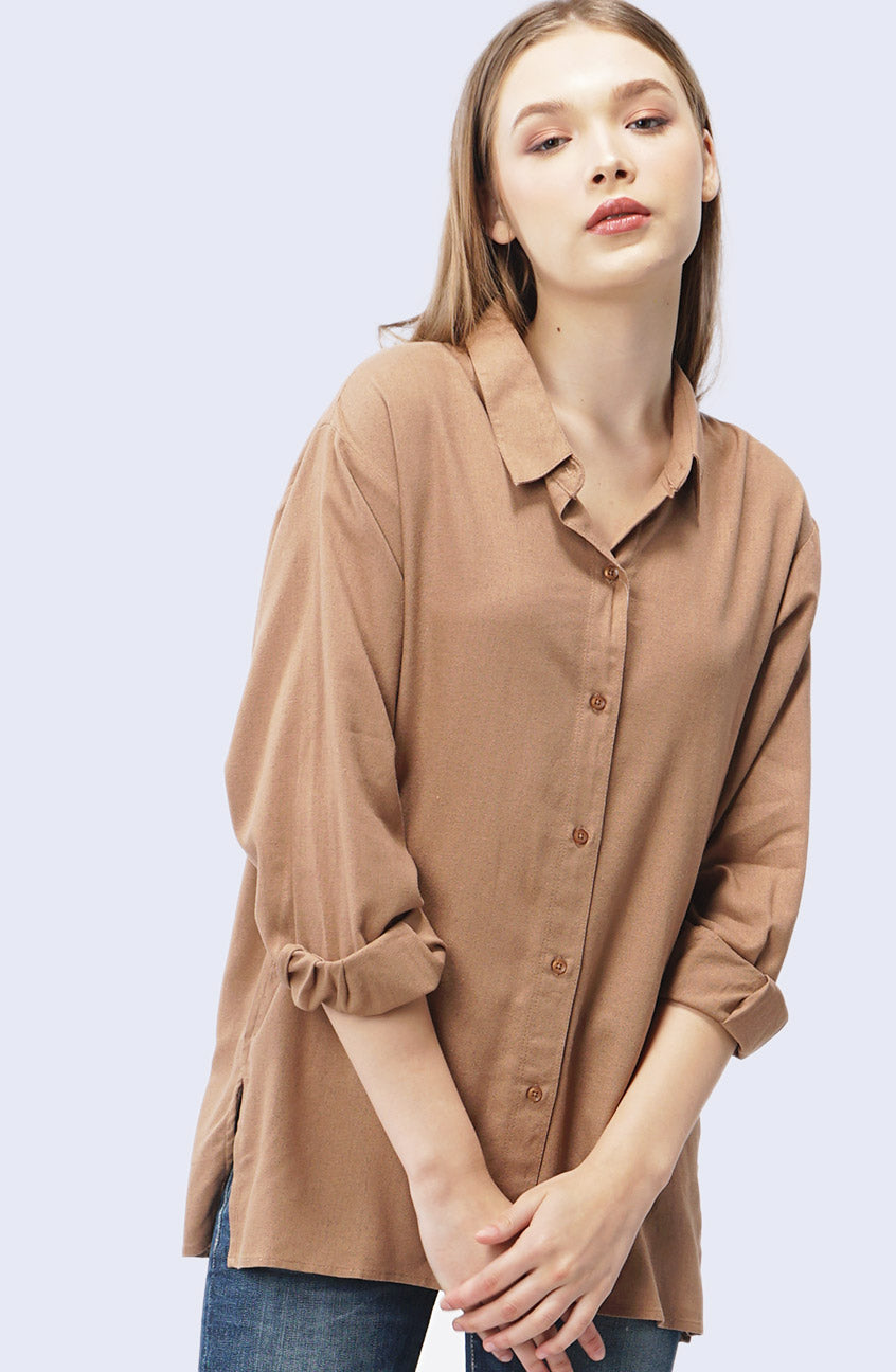 Kemeja Lengan Panjang Windy Brown