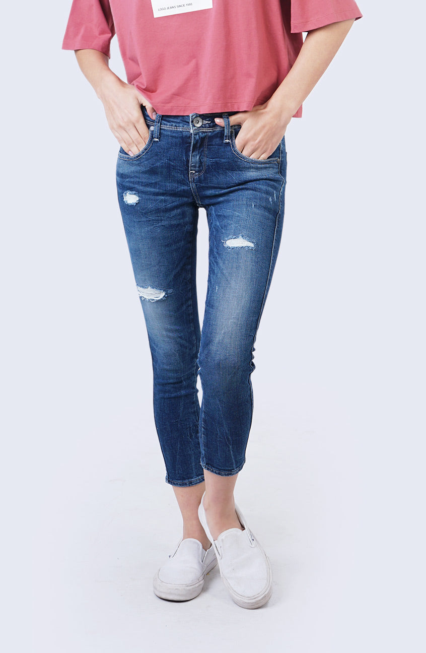 Jeans Skinny F4 Series Mid Waist Handmade Medium Blue