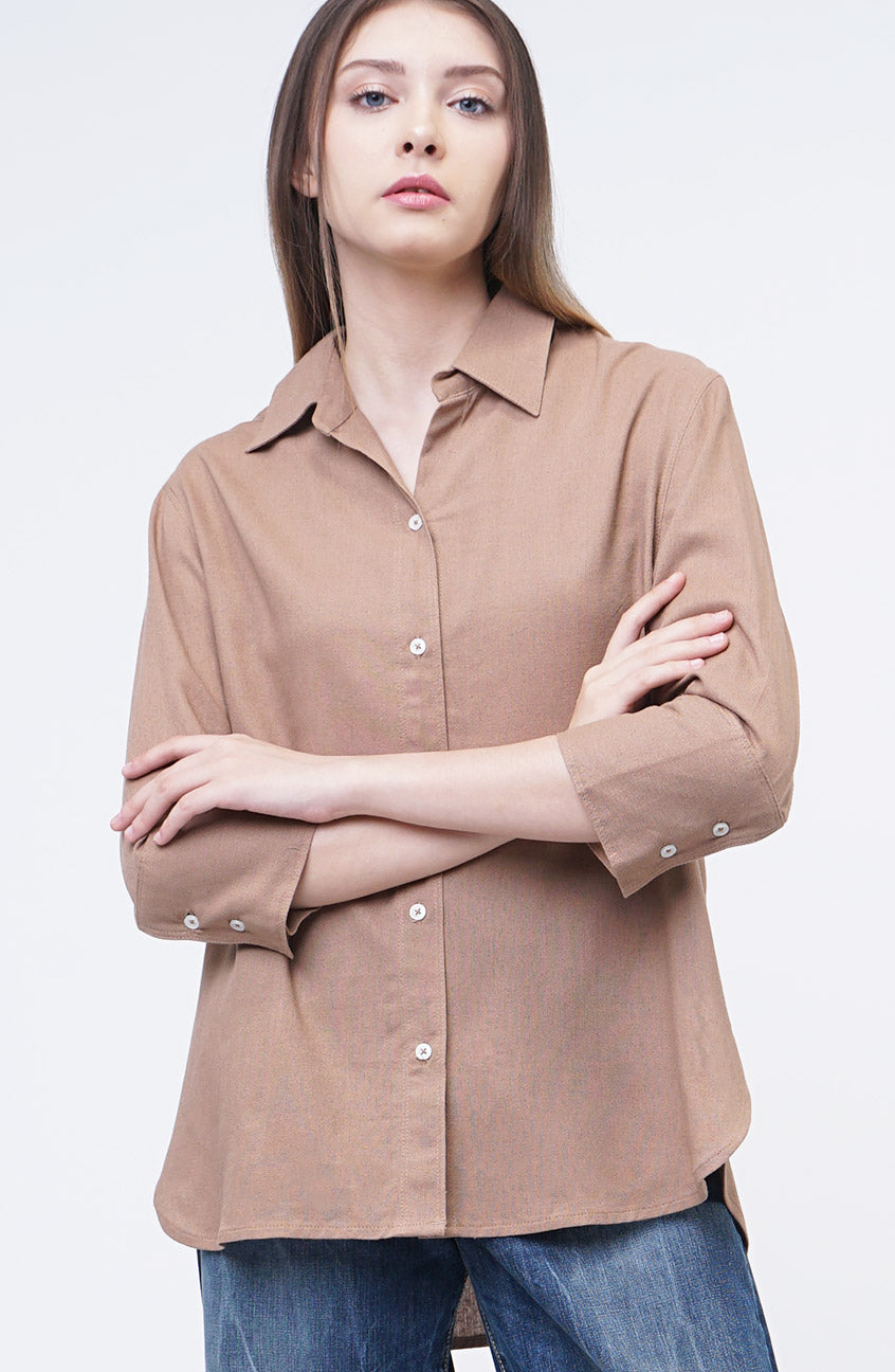 Kemeja Lengan Panjang Ariella Brown