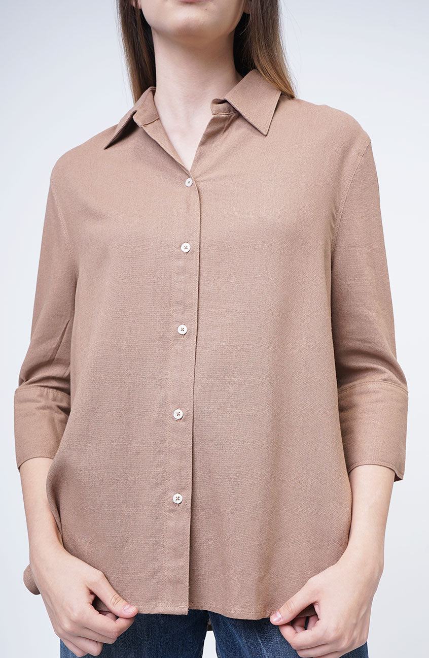 Kemeja Lengan Panjang Ariella Brown
