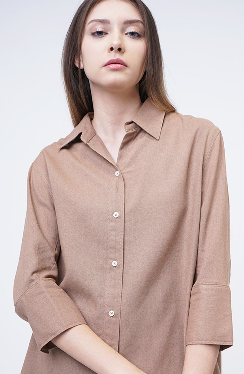 Kemeja Lengan Panjang Ariella Brown