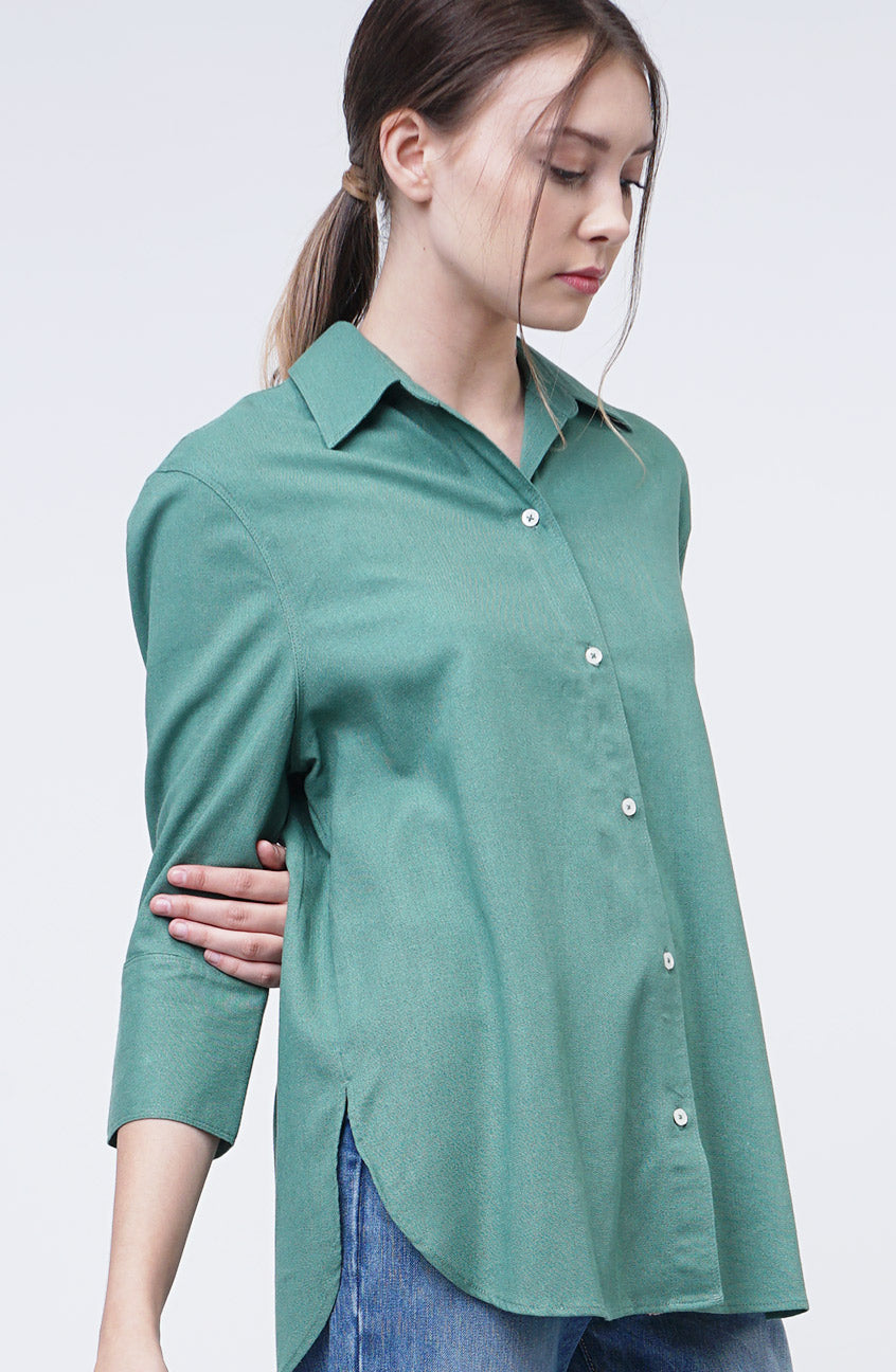 Kemeja Lengan Panjang Ariella Dusty Green