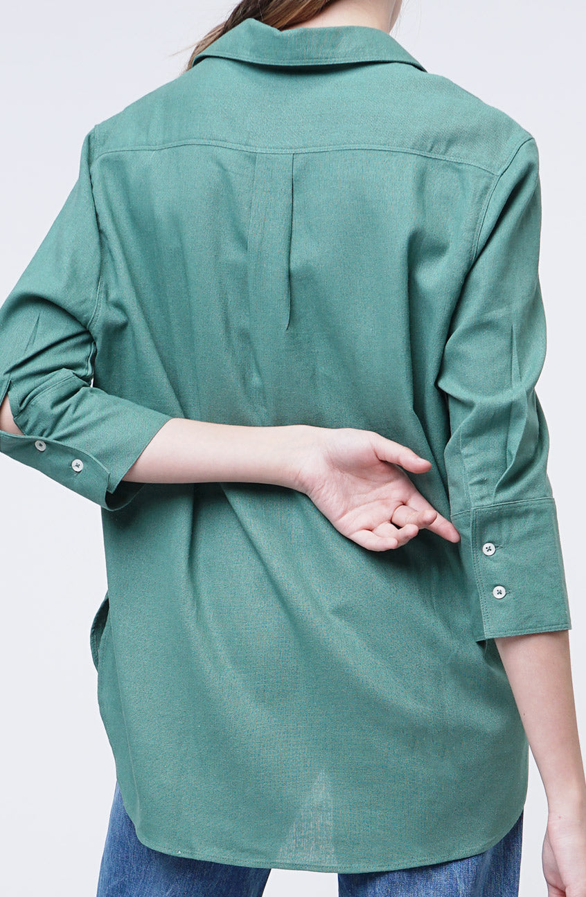 Kemeja Lengan Panjang Ariella Dusty Green