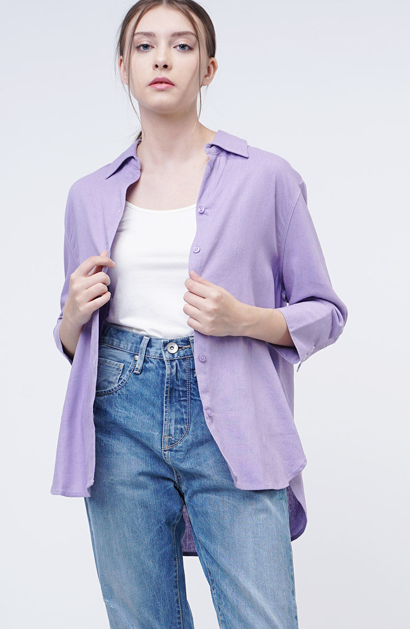 Kemeja Lengan Panjang Ariella Lilac
