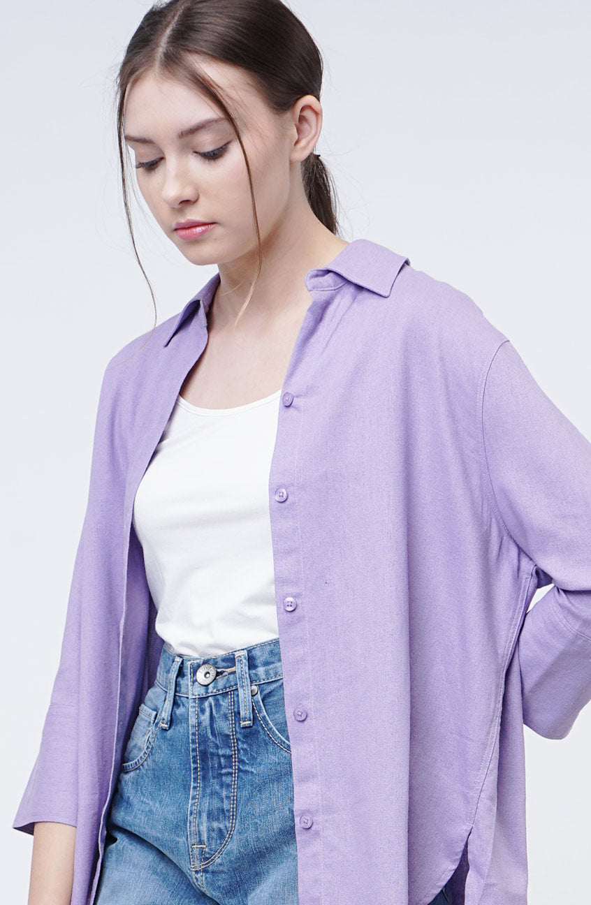 Kemeja Lengan Panjang Ariella Lilac