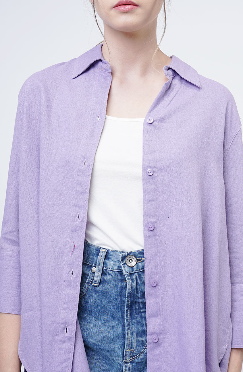 Kemeja Lengan Panjang Ariella Lilac