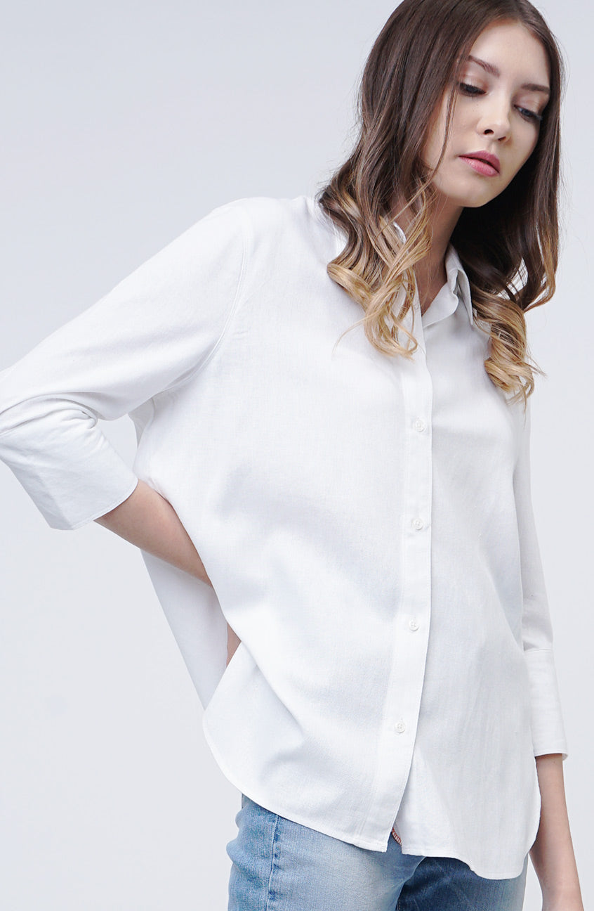 Kemeja Lengan Panjang Ariella Offwhite