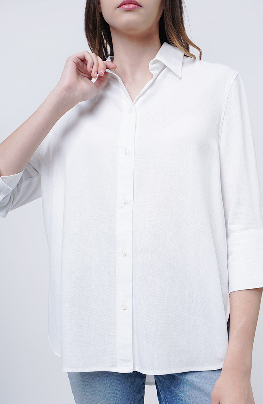Kemeja Lengan Panjang Ariella Offwhite