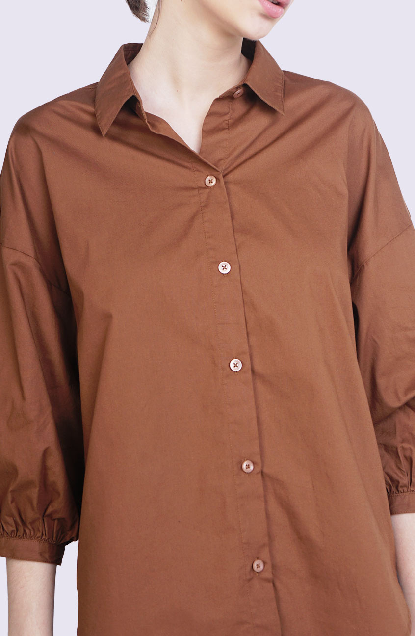 Kemeja Lengan Panjang Lovie Brown