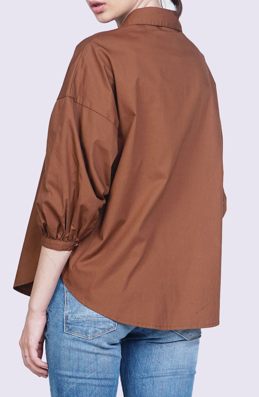 Kemeja Lengan Panjang Lovie Brown