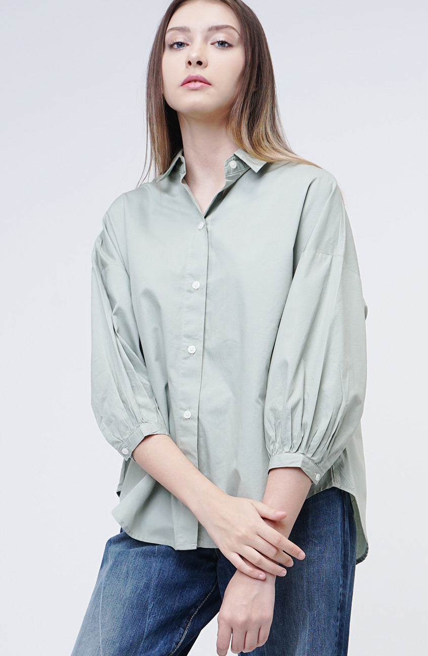 Kemeja Lengan Panjang Lovie Light Green