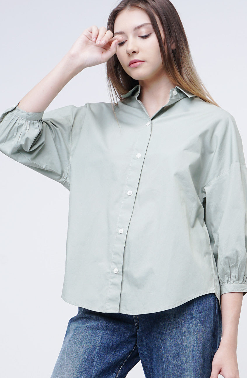 Kemeja Lengan Panjang Lovie Light Green
