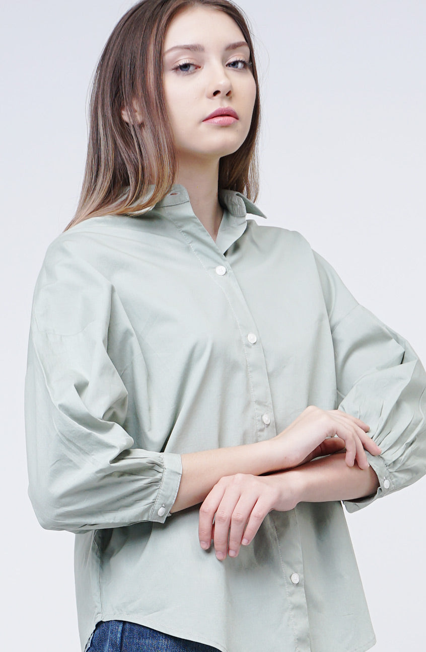 Kemeja Lengan Panjang Lovie Light Green