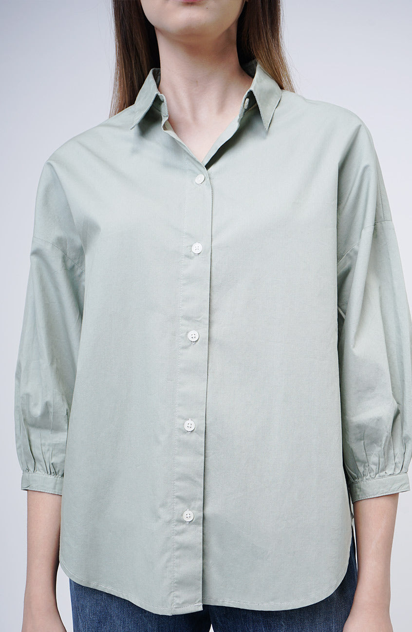 Kemeja Lengan Panjang Lovie Light Green