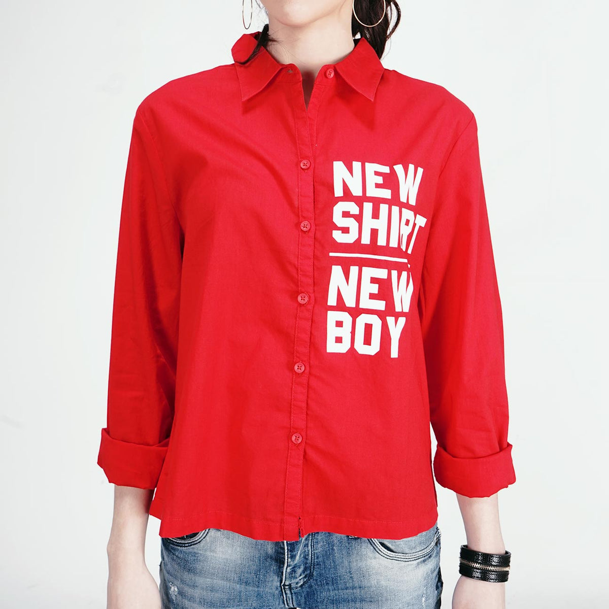 Kemeja Lengan Panjang New Boy Red
