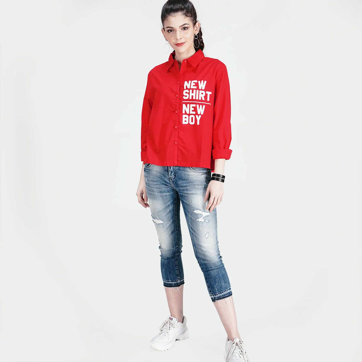 Kemeja Lengan Panjang New Boy Red