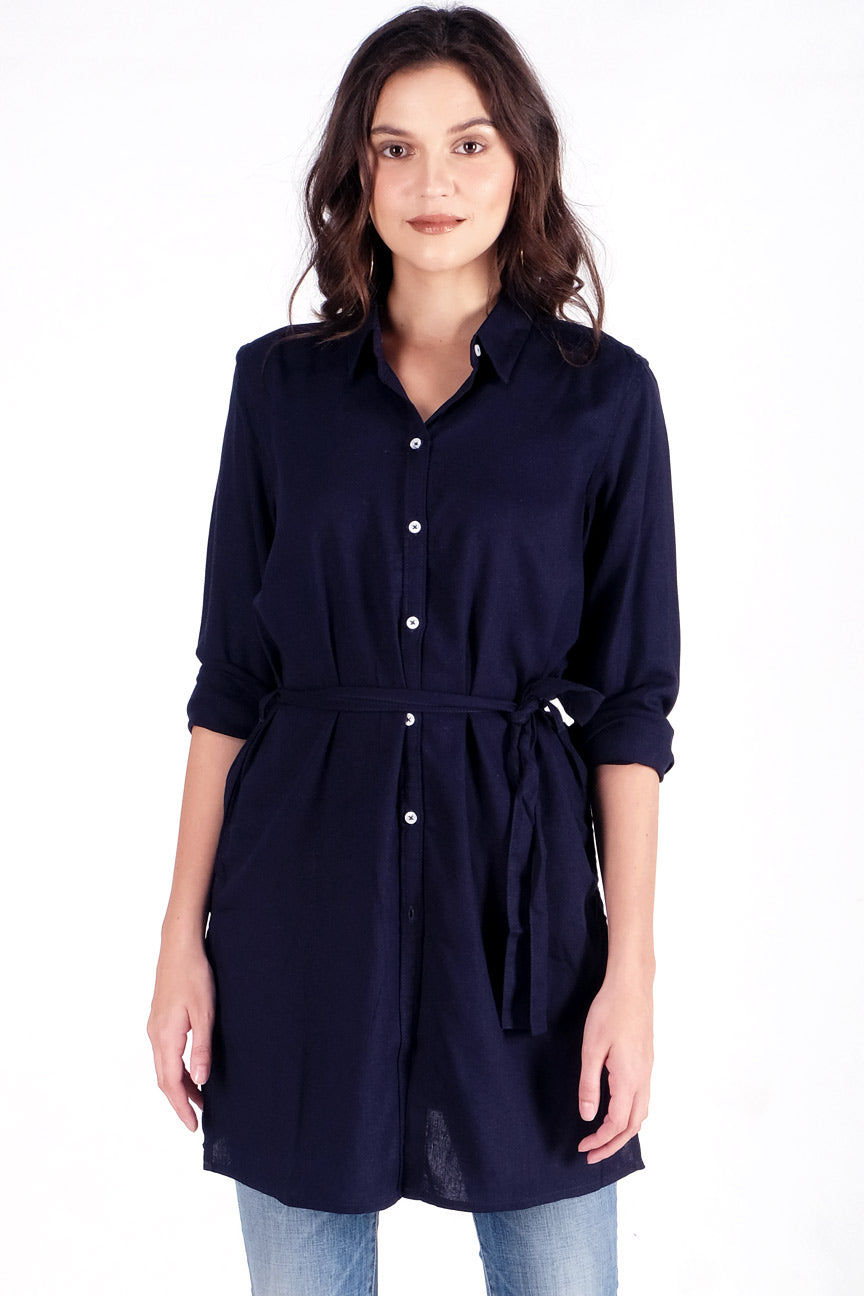 Kemeja Lengan Panjang Axel Dark Navy