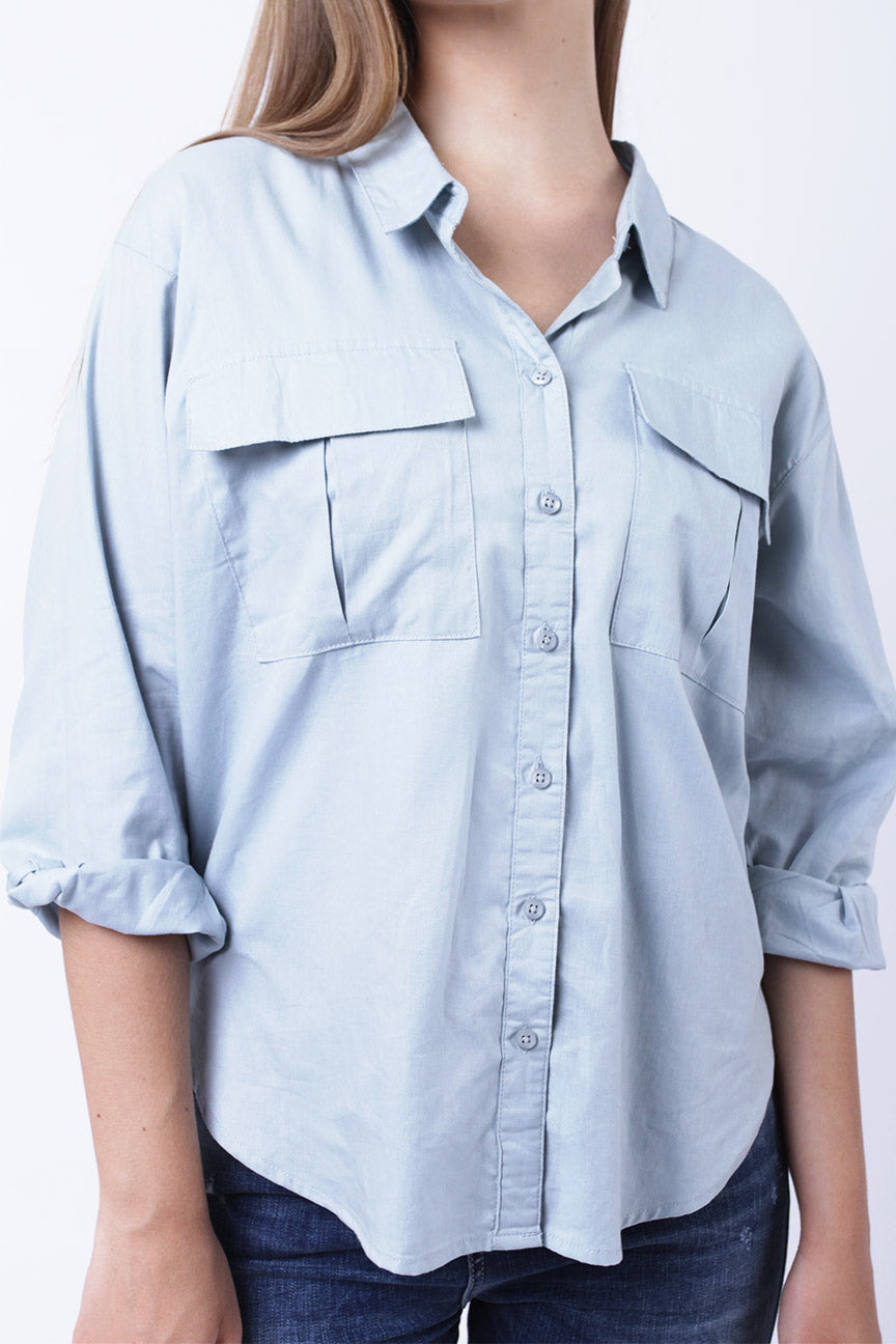 Kemeja Lengan Panjang Gio Blue