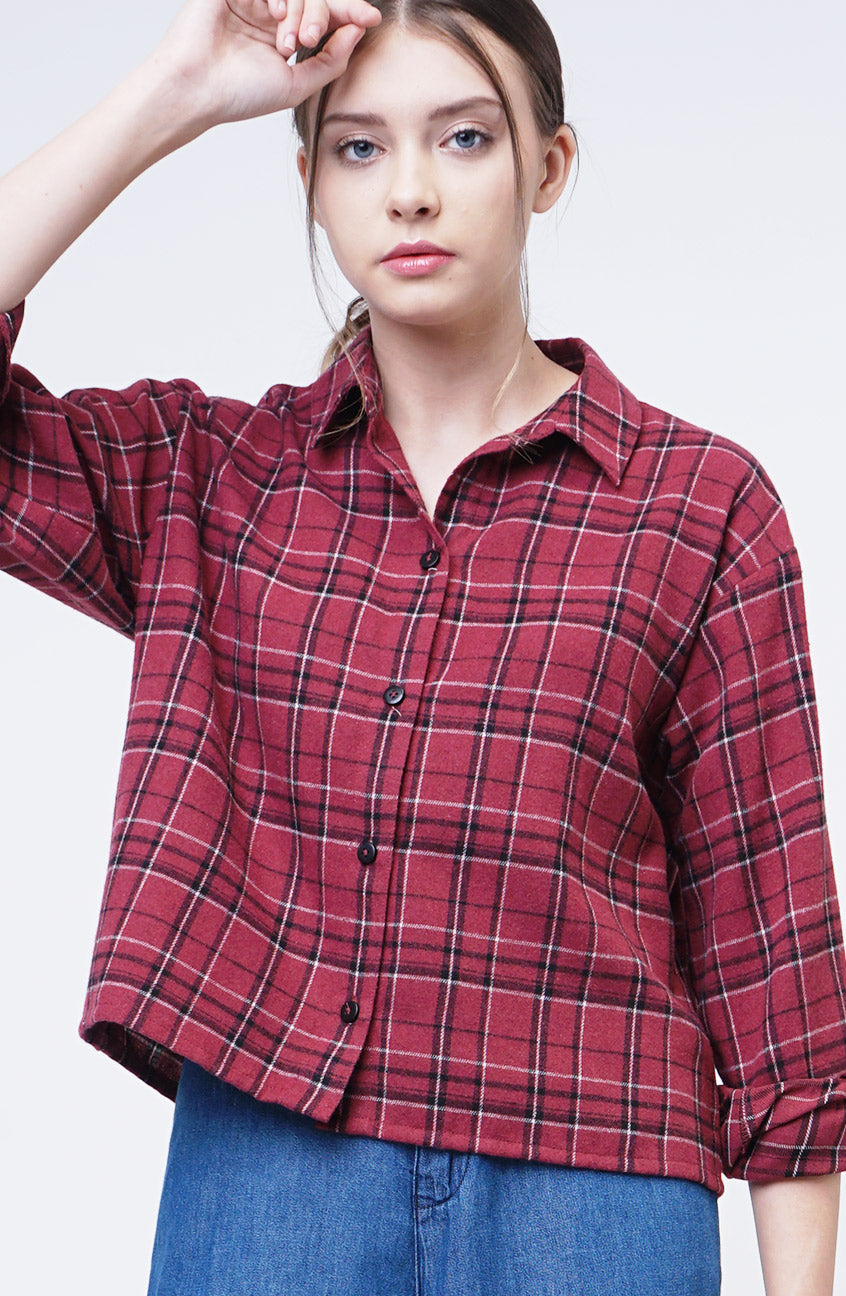 Kemeja Flanel Andira Red Black