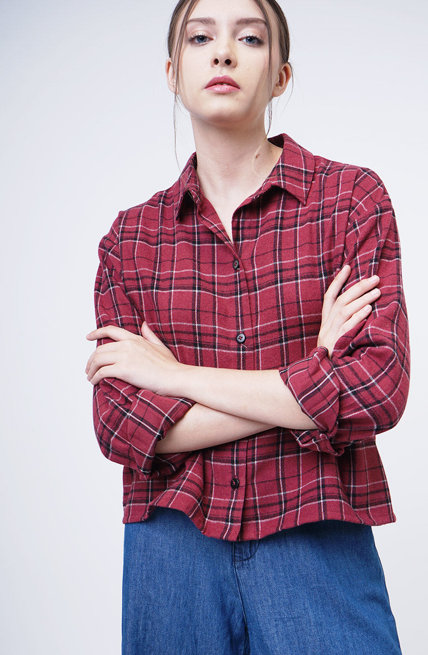 Kemeja Flanel Andira Red Black