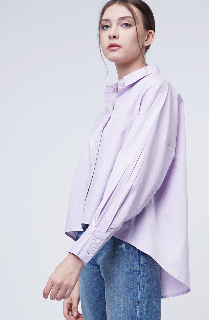 Kemeja Lengan Panjang Leslie Lilac
