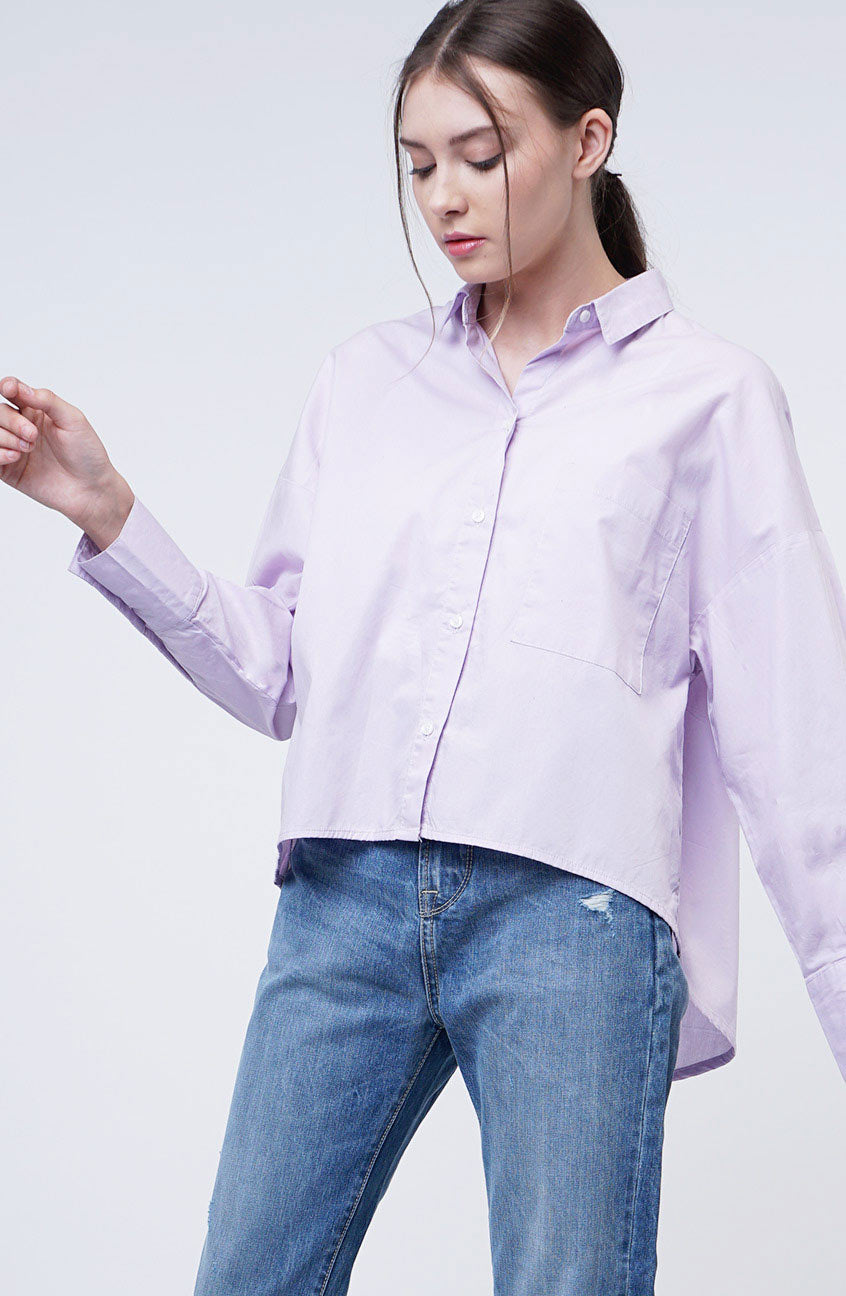 Kemeja Lengan Panjang Leslie Lilac