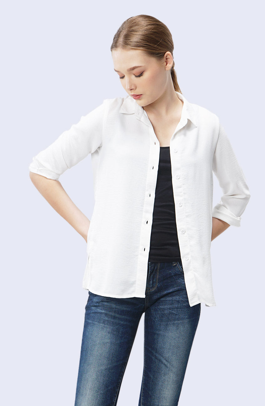 Kemeja Lengan Panjang Joanna Offwhite