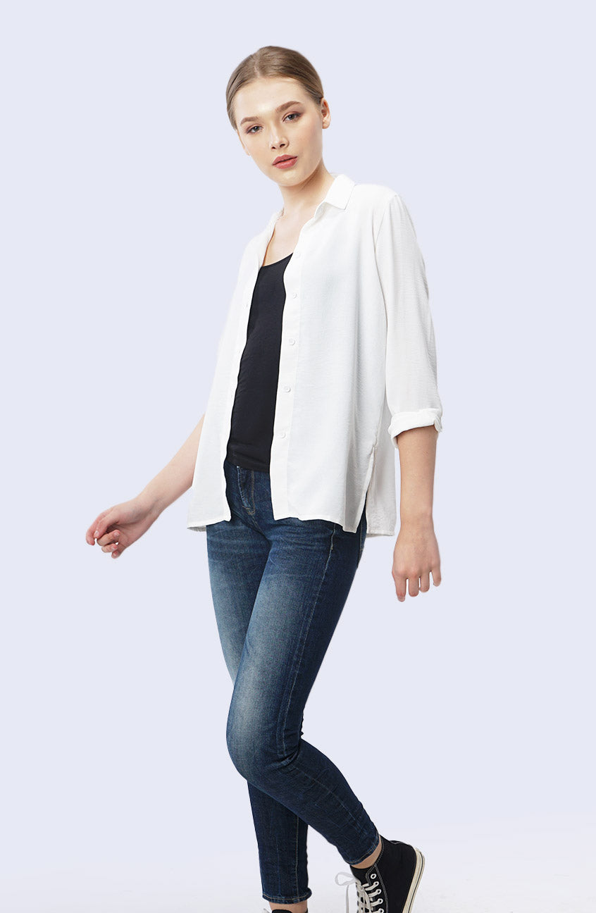 Kemeja Lengan Panjang Joanna Offwhite