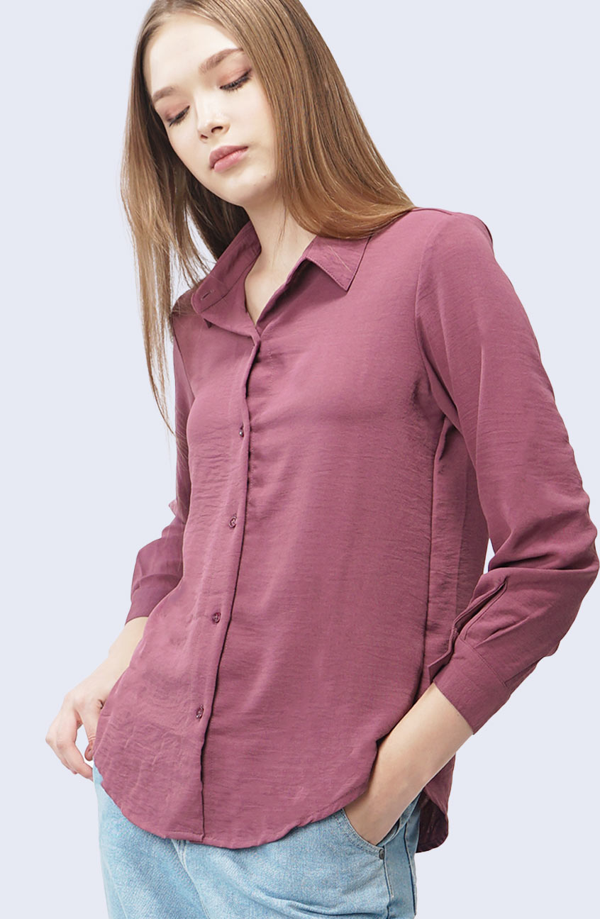 Kemeja Lengan Panjang Debila Lavender