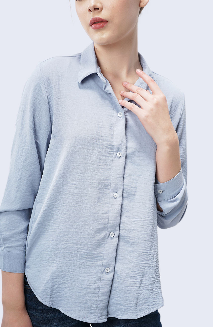 Kemeja Lengan Panjang Debila Light Blue