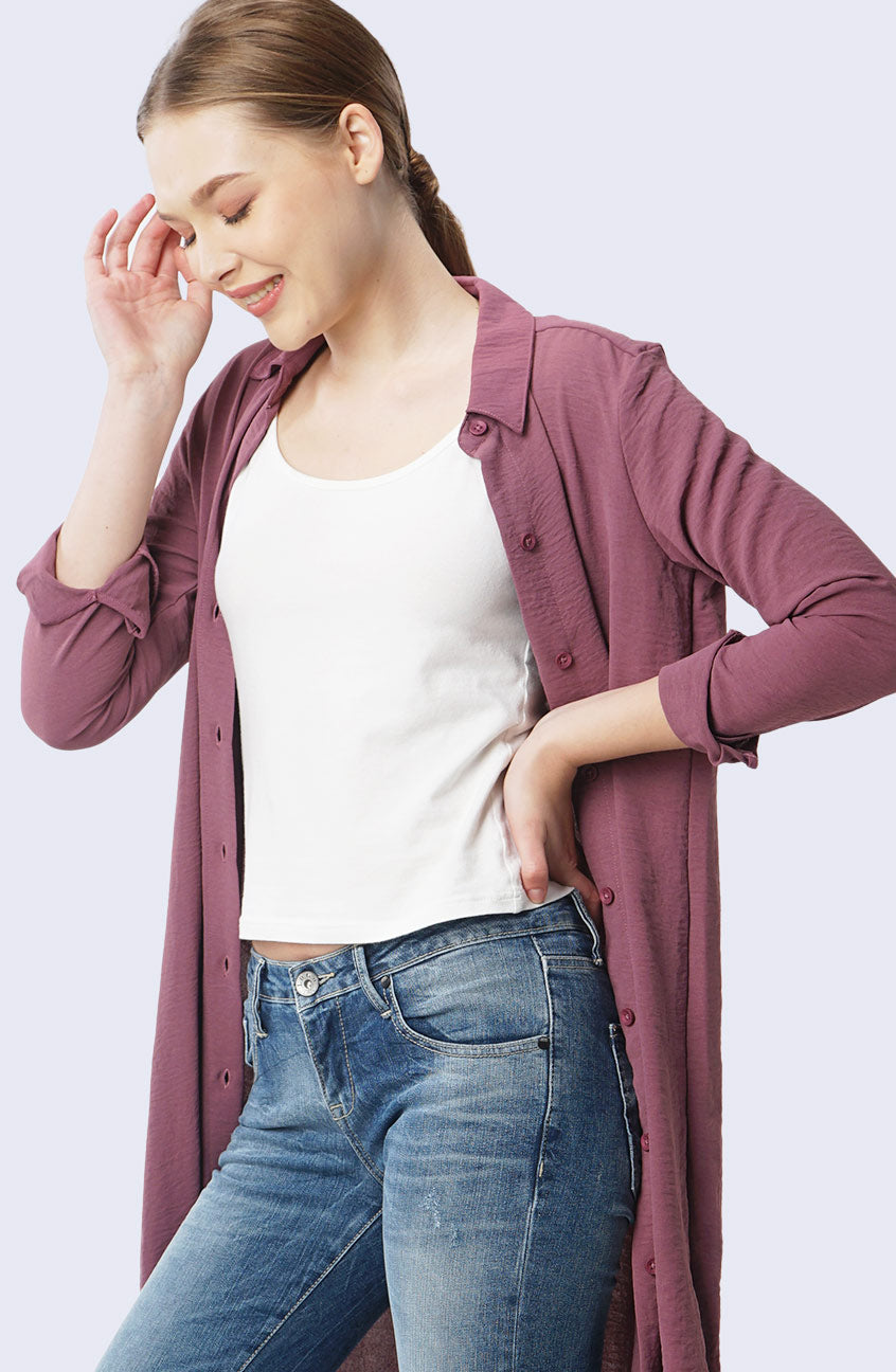 Dress Lengan Panjang Aisya Purple