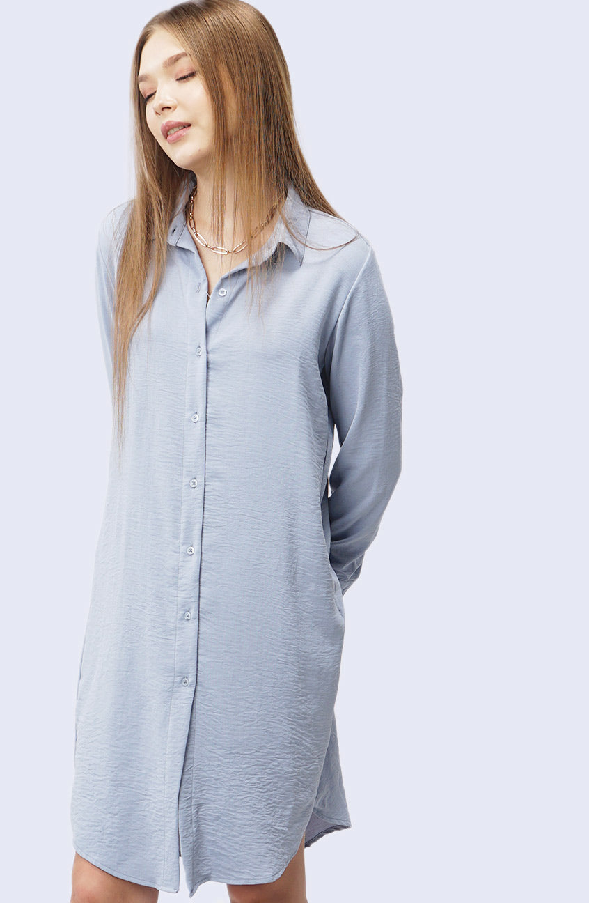 Dress Lengan Panjang Aisya Light Blue