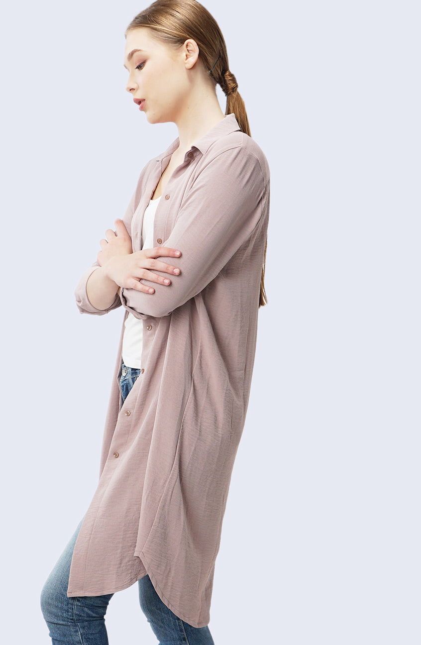 Dress Lengan Panjang Aisya Beige Cream