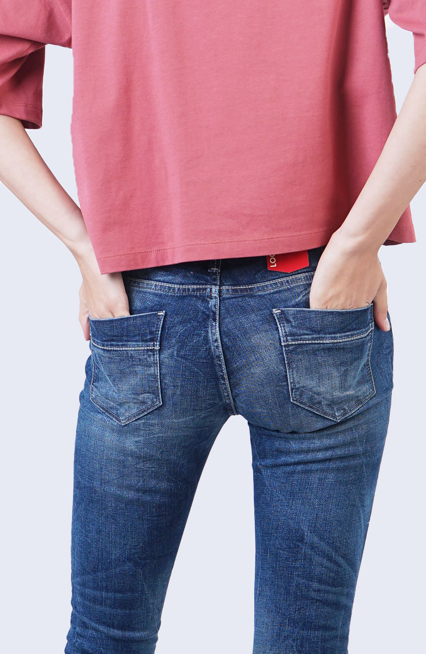 Jeans Skinny F4 Series Mid Waist Handmade Medium Blue