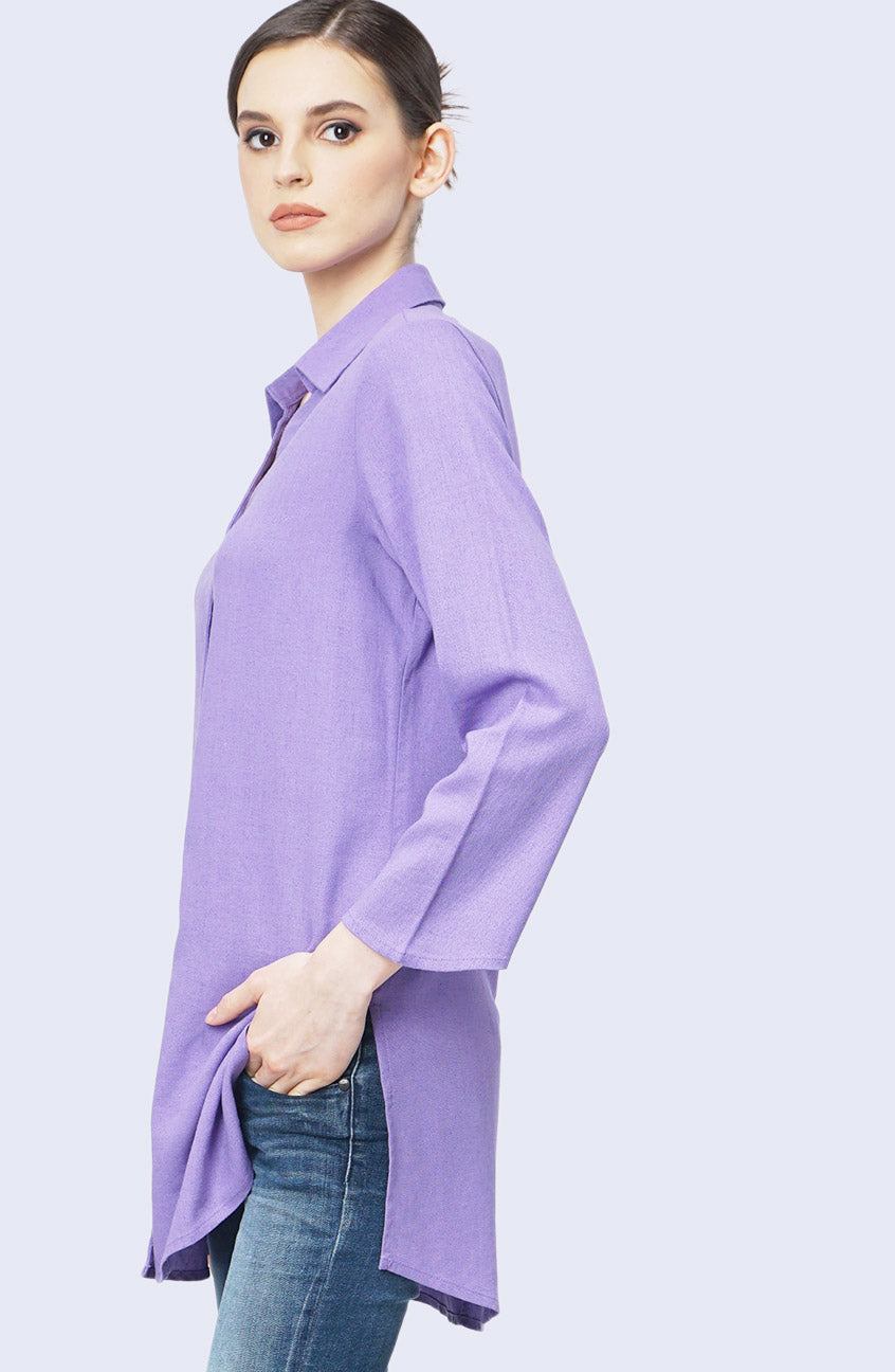 Kemeja Lengan Panjang Lucy Purple