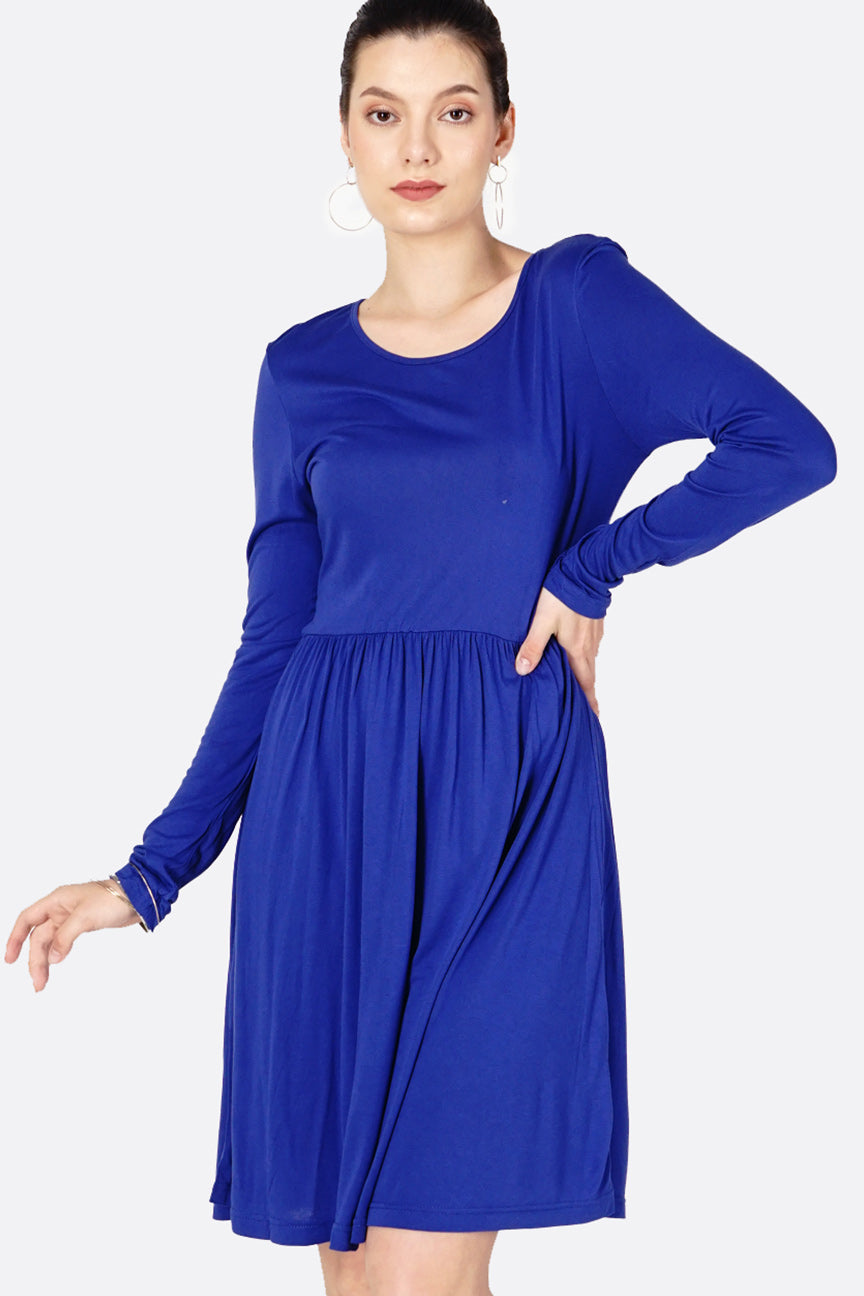 Dress Lengan Panjang Pazzo Blue