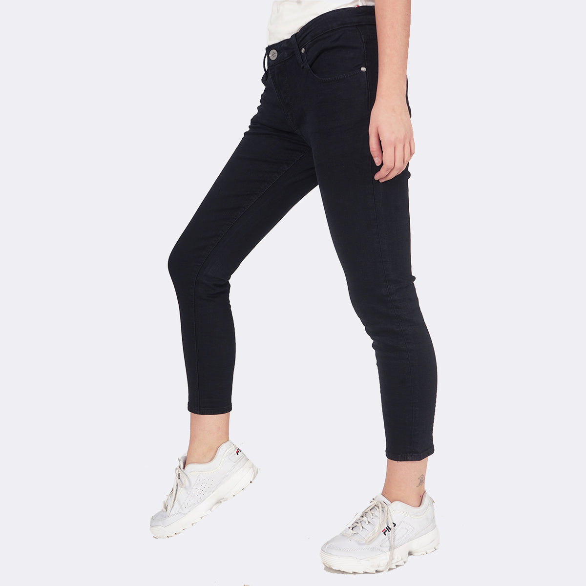 Jeans Skinny 10 Series Black Mid Waist