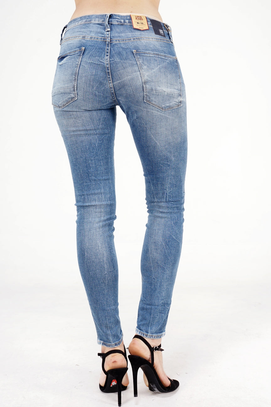 Jeans Skinny D2 Series Light Blue Mid Waist