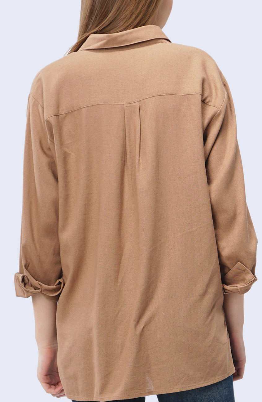 Kemeja Lengan Panjang Windy Brown