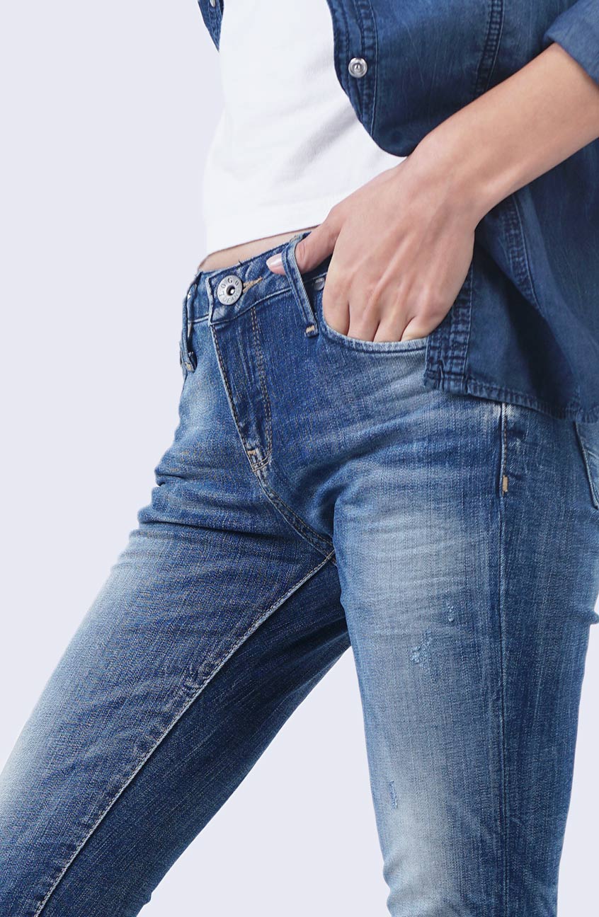 Jeans Skinny C5 Series Medium Blue Mid Waist