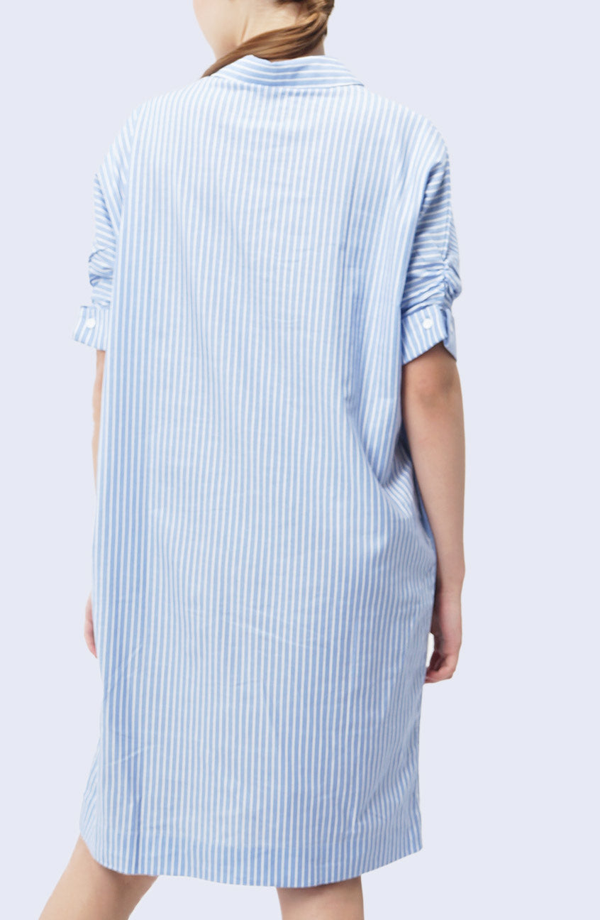 Dress Lengan Pendek Syasya Stripe Blue White